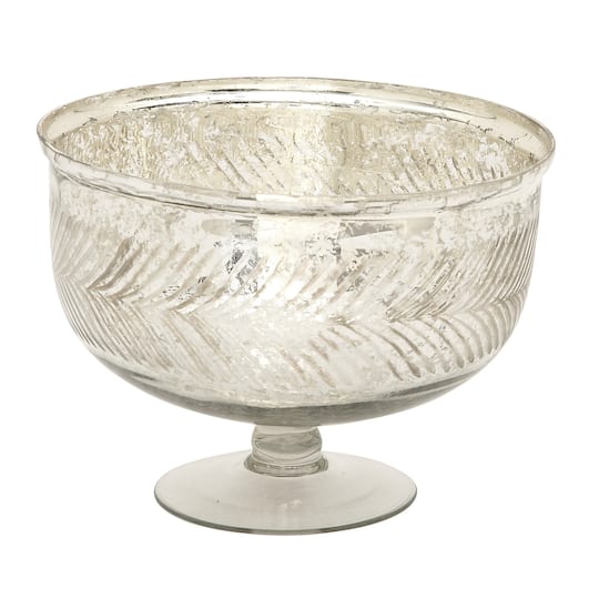 11" Silver Glass Glam Decorative Bowl
